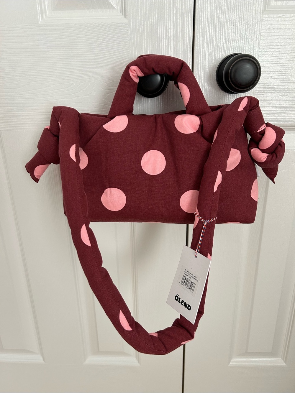 รlend Burgundy & Pink Polka Dot Padded Shoulder Bag - new with tags